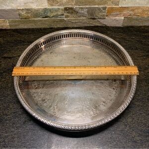 VIKING | Vintage Silver Plate Round Serving Tray